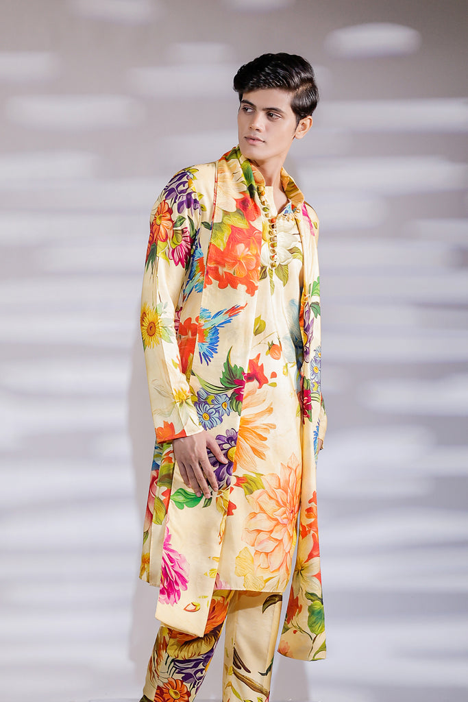 SHAFAQAT PRINTED KURTA AND STOLE SET