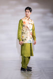 SHAFAQAT PRINTED NEHRU WITH GREEN KURTA SET