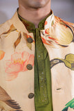 SHAFAQAT PRINTED NEHRU WITH GREEN KURTA SET