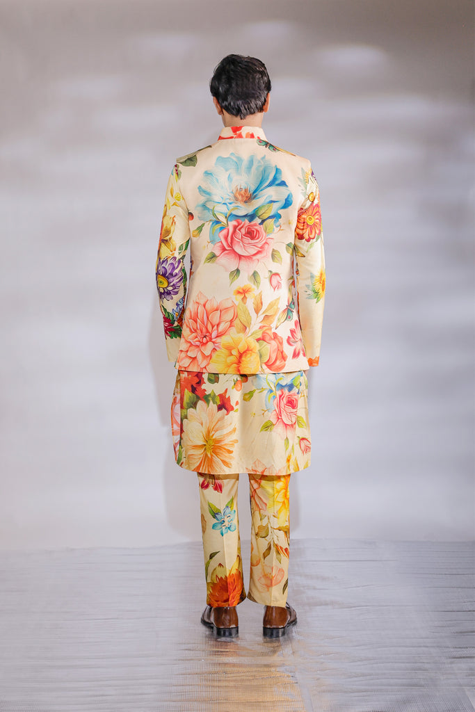 SHAFAQAT PRINTED NEHRU AND KURTA PAJAMA SET