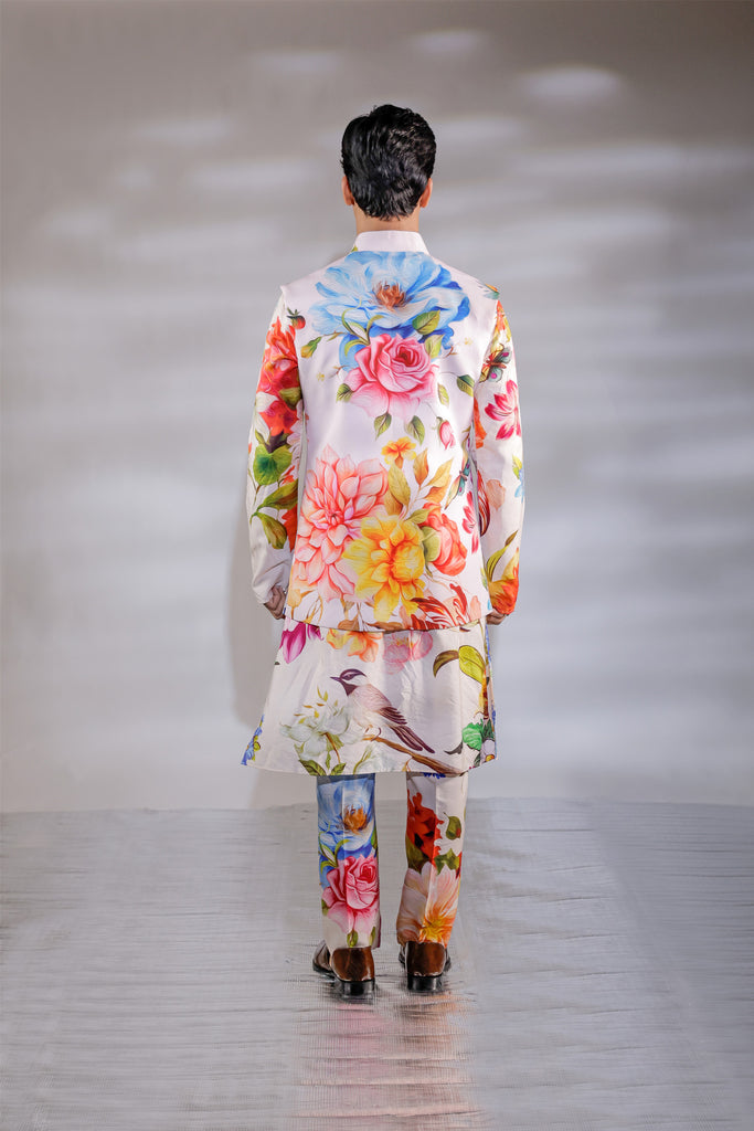 ILTAZAH NEHRU AND PRINTED KURTA PAJAMA SET