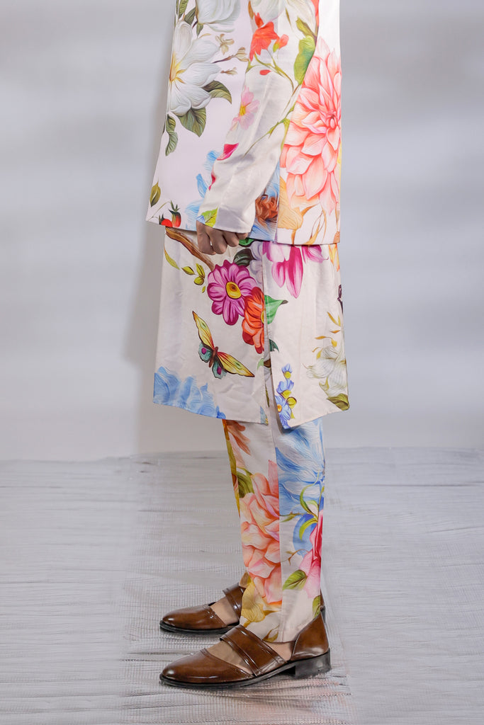 ILTAZAH NEHRU AND PRINTED KURTA PAJAMA SET