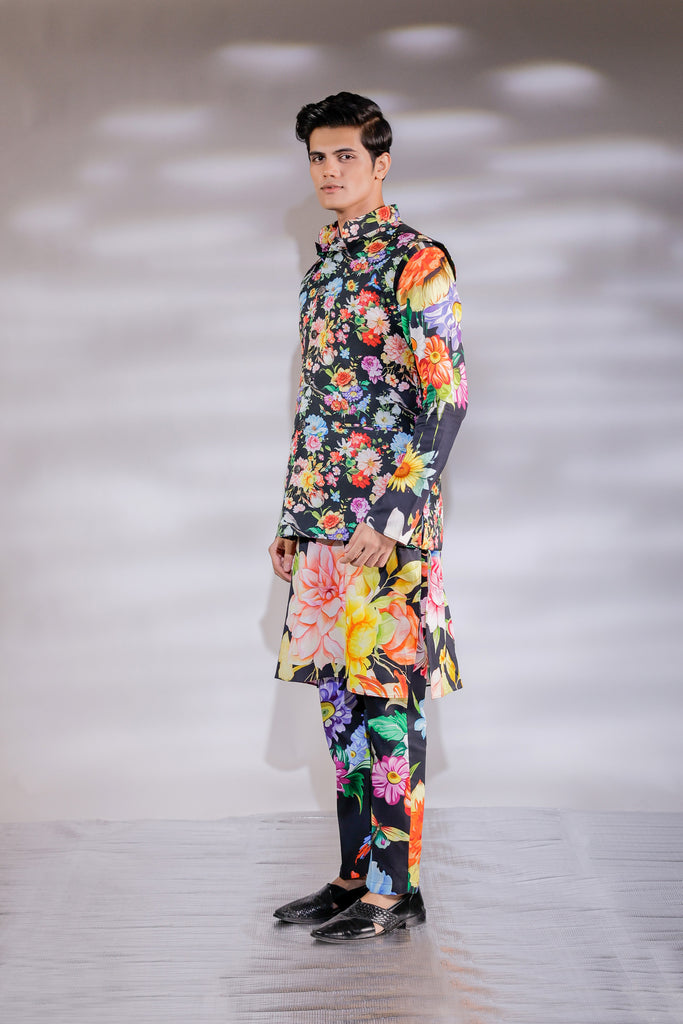 RIWAAYAT PRINTED NEHRU AND KURTA PAJAMA SET