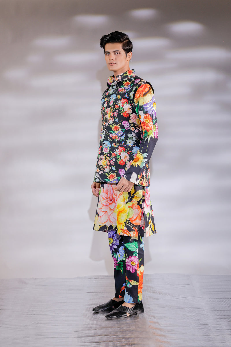 RIWAAYAT PRINTED NEHRU AND KURTA PAJAMA SET