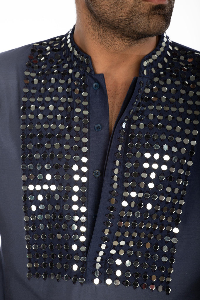 COPPER BLUE EMBROIDERED KURTA SET