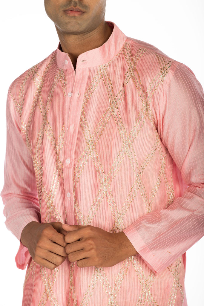 BLUSH PINK EMBROIDERED KURTA SET