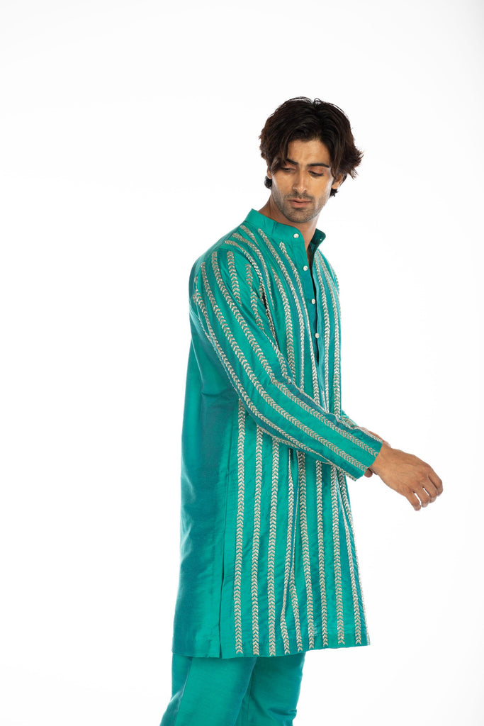 ICE BLUE EMBROIDRED KURTA SET