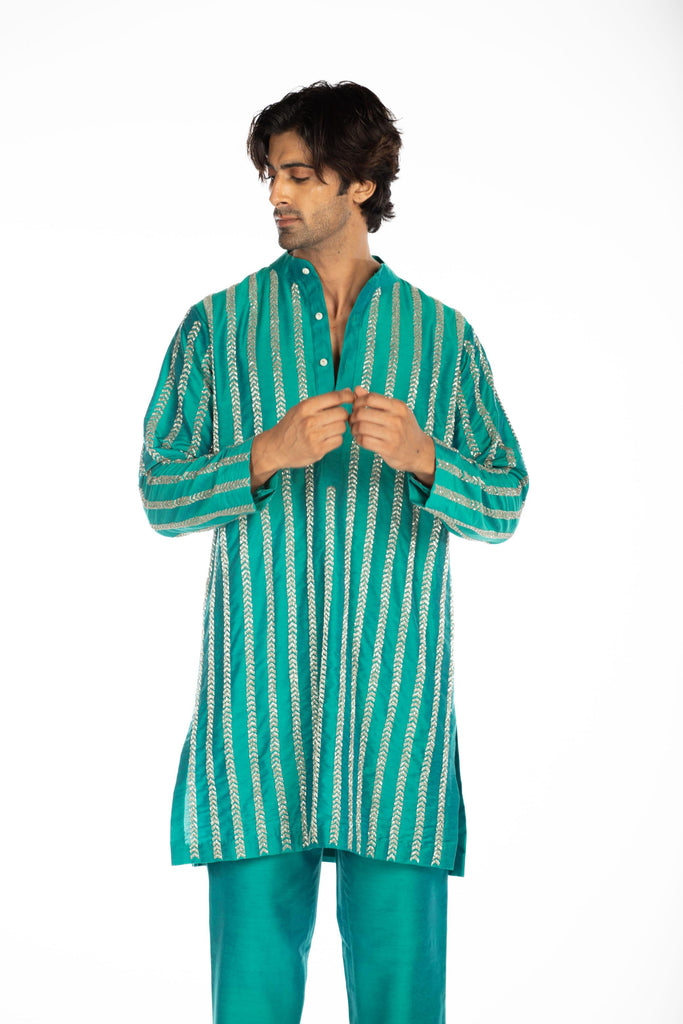 ICE BLUE EMBROIDRED KURTA SET