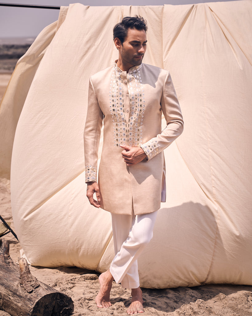 LEATHER SHORT ACHKAN SET