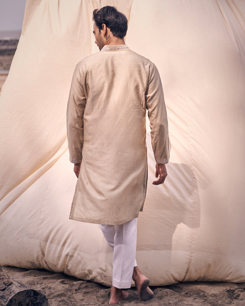 LEATHER PANEL KURTA SET