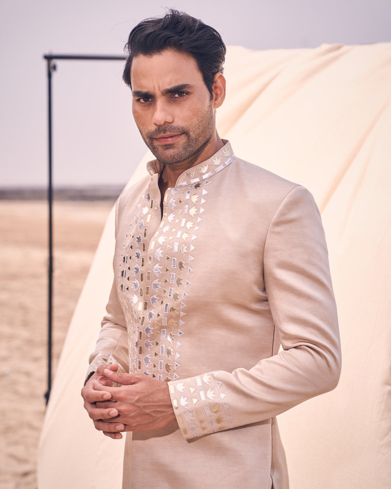 LEATHER SHORT ACHKAN SET