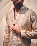 LEATHER PANEL KURTA SET