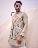 TIE-UP BANDI SET WITH MULTICOULOUR EMBROIDERY