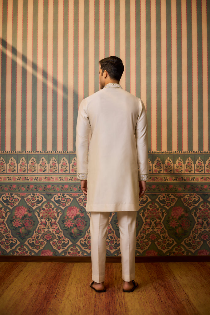 Ivory embroidered kurta pant set