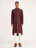 DIAGONAL EMBROIDERED HYBRID KURTA SET
