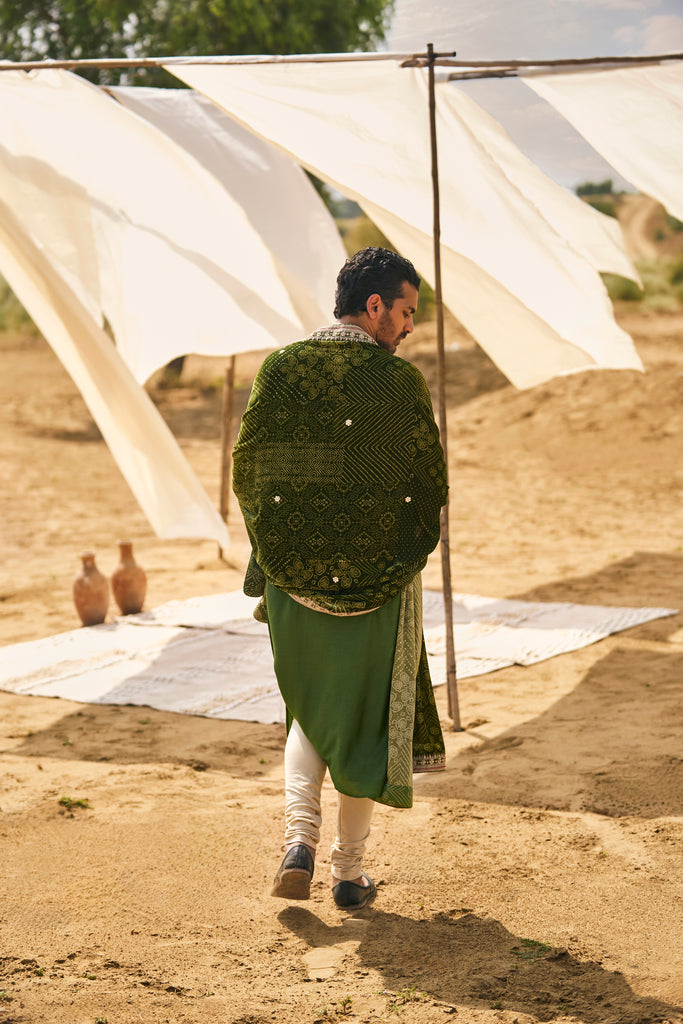 KACHA AAM KURTA PAIRED WITH DUSHALA & CHURIDAR