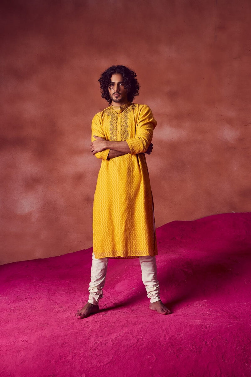 YELLOW KURTA WITH CHURIDAR
