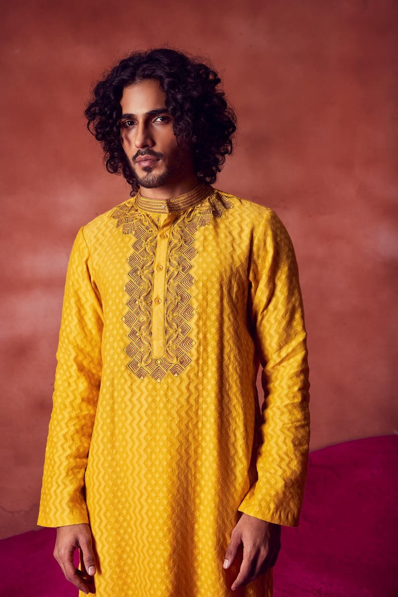 YELLOW KURTA WITH CHURIDAR
