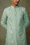MINT EMBROIDERD SHERWANI WITH PANT