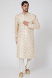 WHITE ZARI EMBROIDERED SHERWANI SET