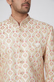 WHITE ZARI EMBROIDERED SHERWANI SET