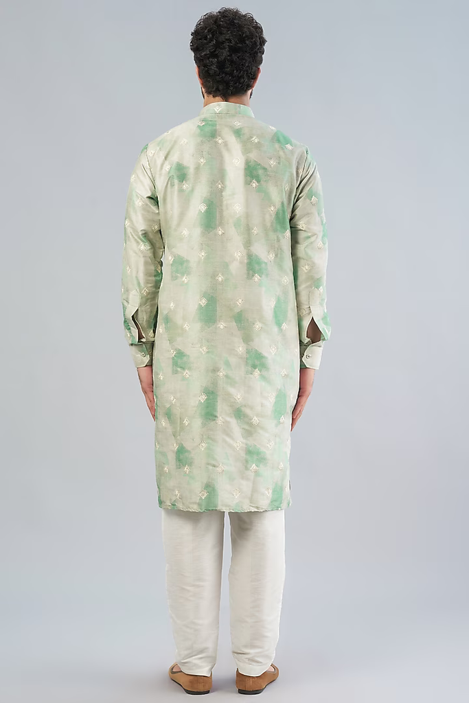 SEA GREEN EMBROIDERED KURTA SET