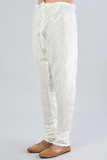 IVORY DUPION SILK CHURIDAR PANTS