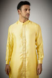 YELLOW EMBROIDERED KURTA-PATHANI SET