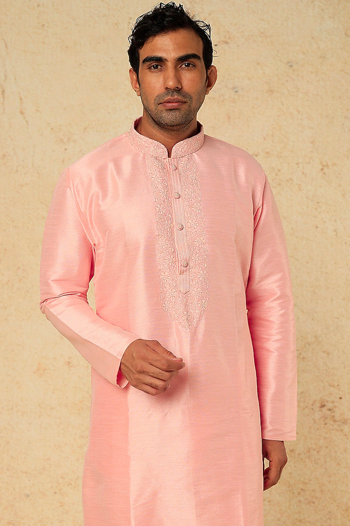 PINK EMB. KURTA SET