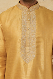 MUSTARD YELLOW EMB. KURTA SET