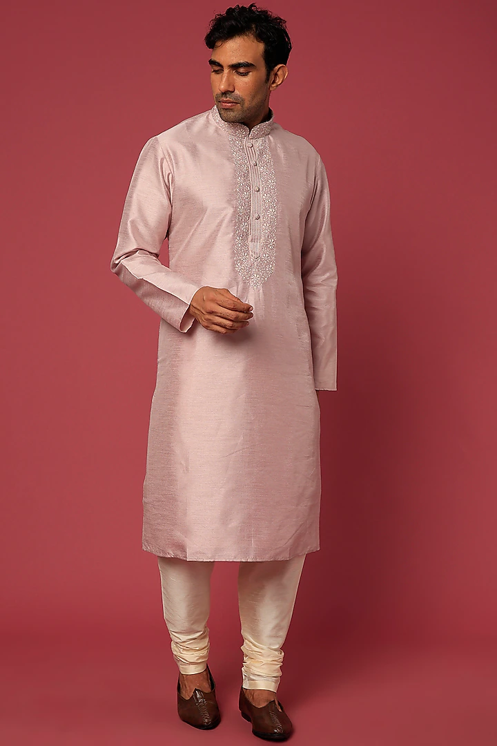 MAUVE EMB. KURTA SET
