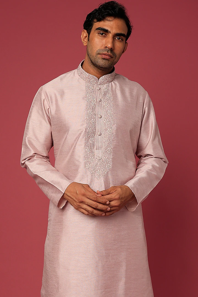 MAUVE EMB. KURTA SET