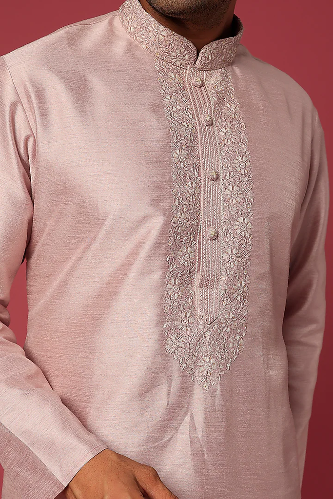 MAUVE EMB. KURTA SET