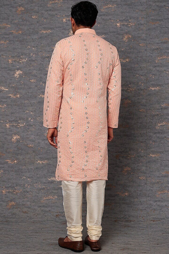 PINK EMB. SHIRT COLLAR KURTA SET