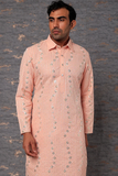 PINK EMB. SHIRT COLLAR KURTA SET