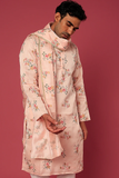BLUSH PINK FLORAL KURTA-DUPATTA SET