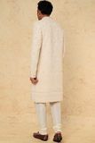 OFF WHITE EMB. SHERWANI SET