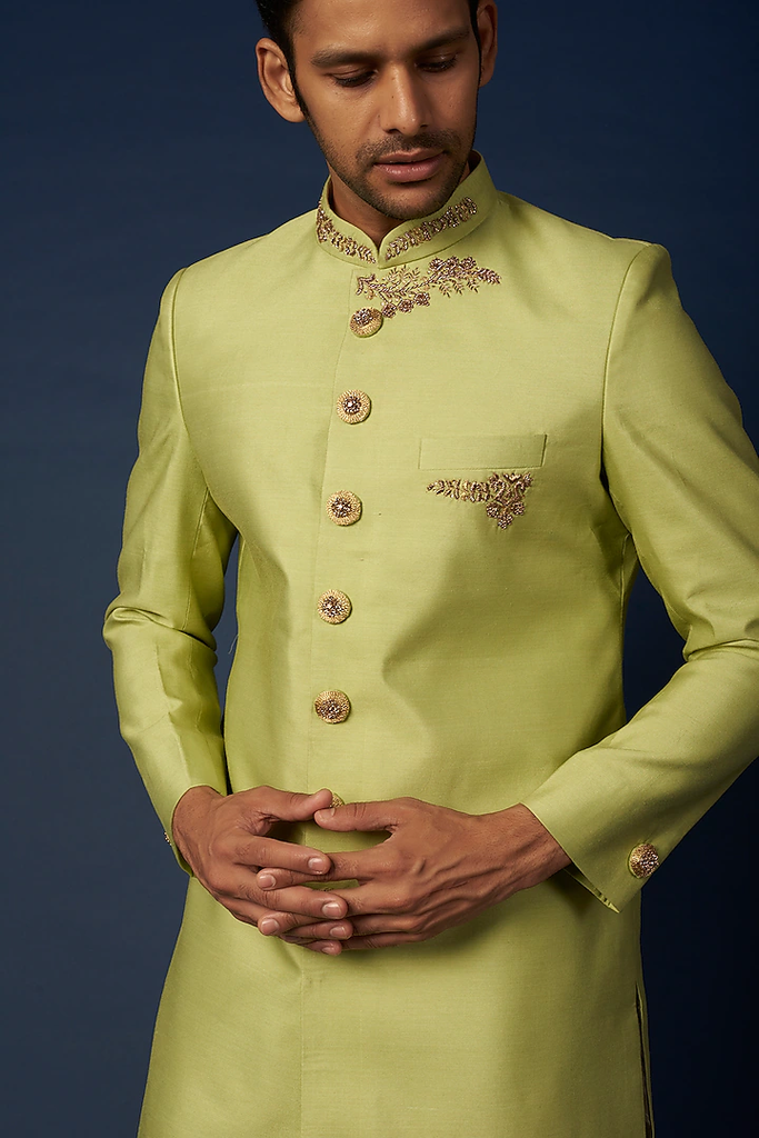 PARROT GREEN EMB. ACHKAN SET