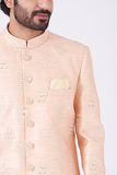 SALMON PINK EMBROIDERED ACHKAN SET