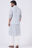 SLATE GREY NEHRU JACKET- KURTA SET