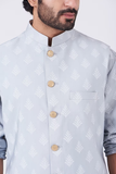 SLATE GREY NEHRU JACKET- KURTA SET