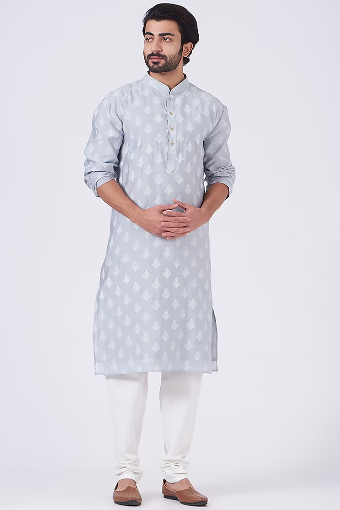 SLATE GREY NEHRU JACKET- KURTA SET