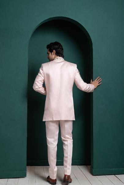 PASTEL LOTUS EMBROIDERED BANDHGALA