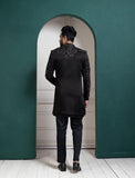 MIDNIGHT BLACK EMBROIDERED ACHKAN