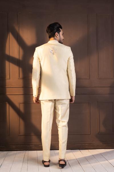 IVORY EMBELLISHED BANDHGALA SUIT
