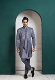 SILVER INTRICATE EMBROIDERED SHERWANI