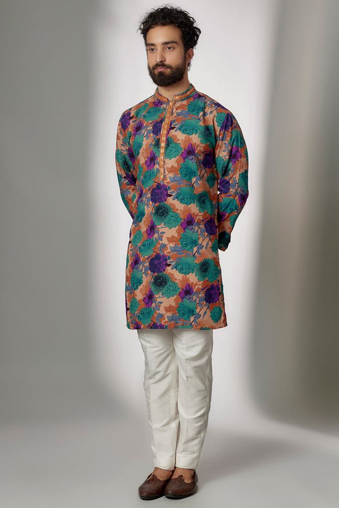 EMBROIDERED DIGITAL PRINT KURTA SET