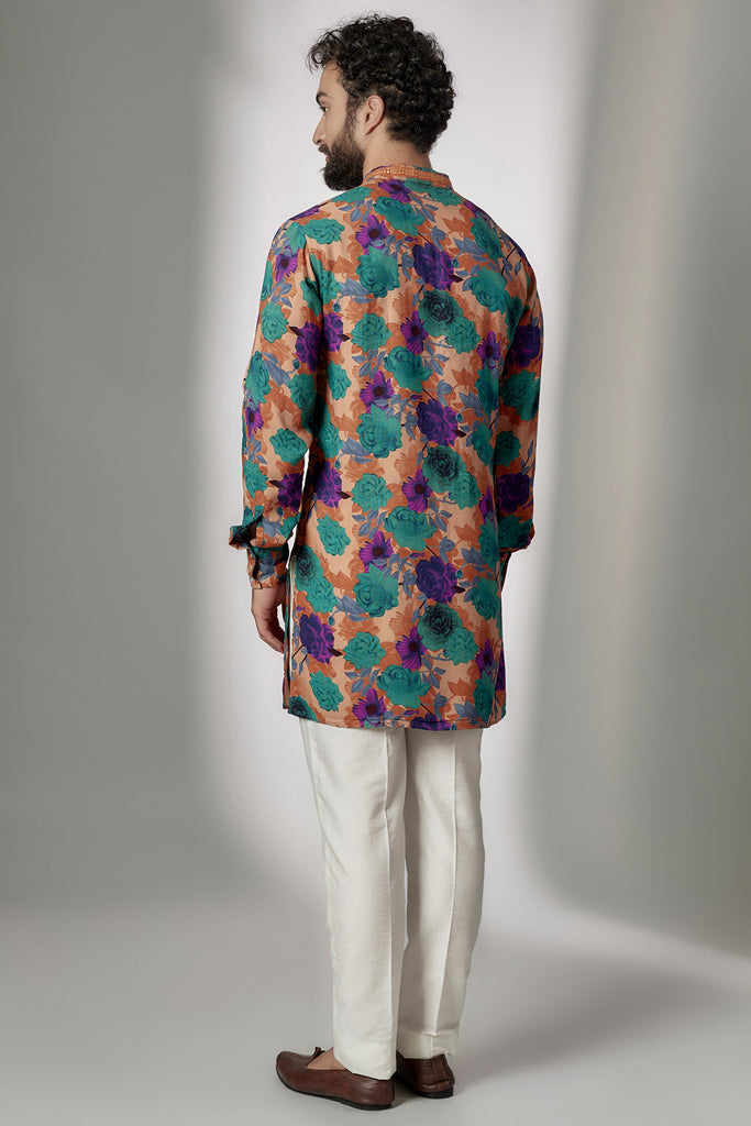 EMBROIDERED DIGITAL PRINT KURTA SET