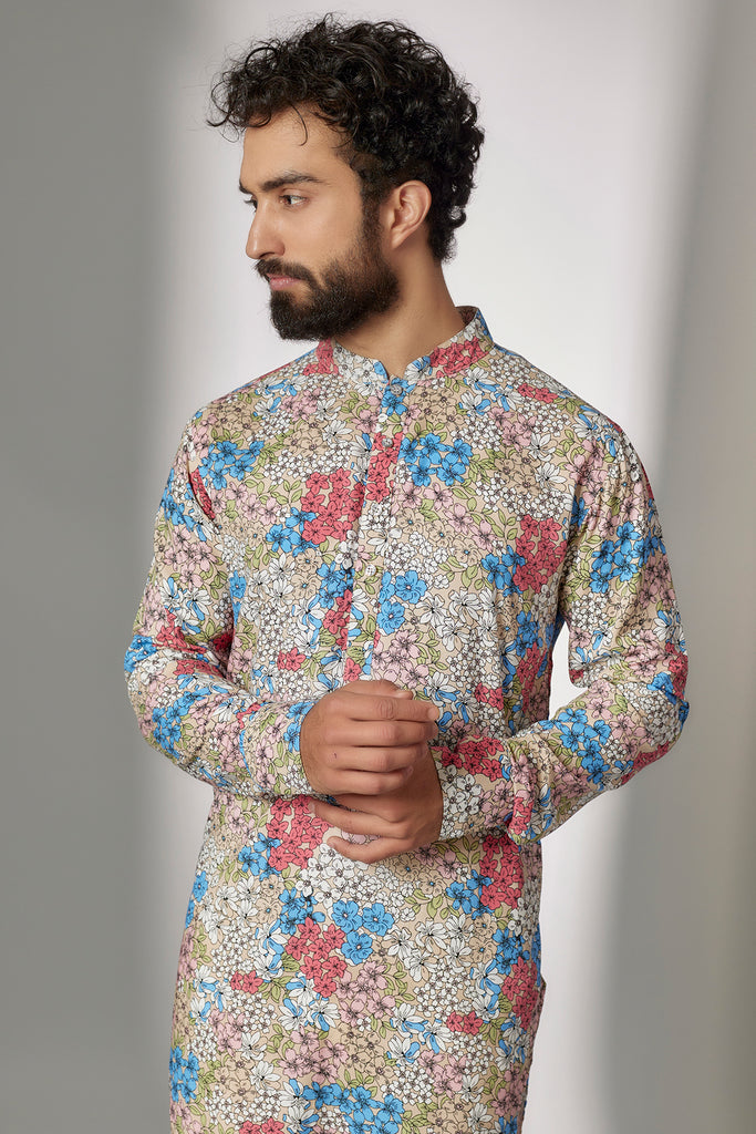 FLORAL PRINT KURTA SET