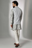 GREY EMBROIDERED NEHRU JACKET WITH KURTA SET